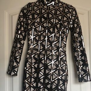 Long Sleeve Sequin Mini Dress
